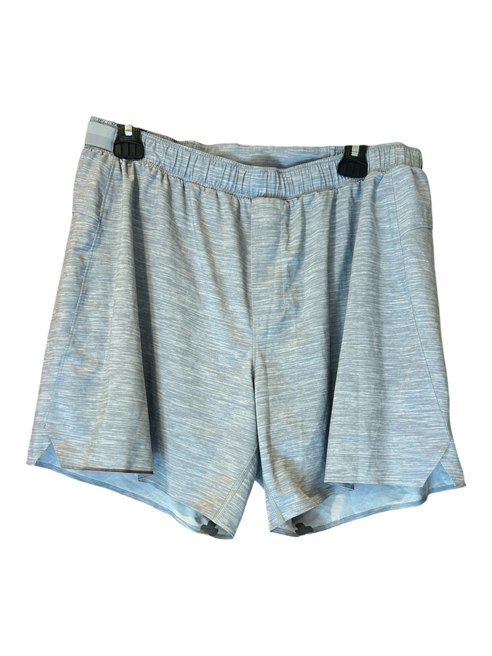 Lululemon Surge Shorts 6" Mens XL Gray Heather Allover Sea Salt Light Cast Lined